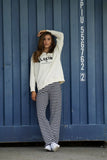 Blue HARPER STRIPED PANTS NAVY